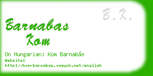 barnabas kom business card